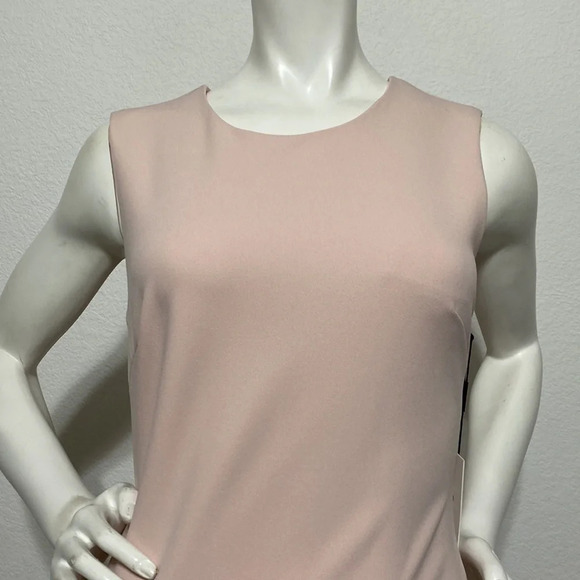 Calvin Klein NWT Petal Asymmetric Ruffle Scuba Crepe Sheath Dress Size 4 - Picture 3 of 7